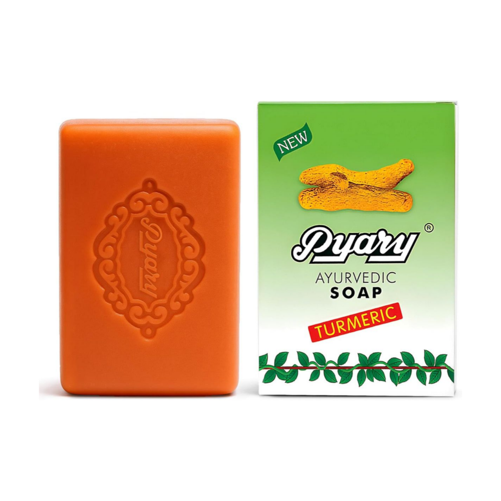 Pyary Ayurvedic Turmeric Soap , Soothes Skin & Reduces Acne, Blemishes - 75g x 2